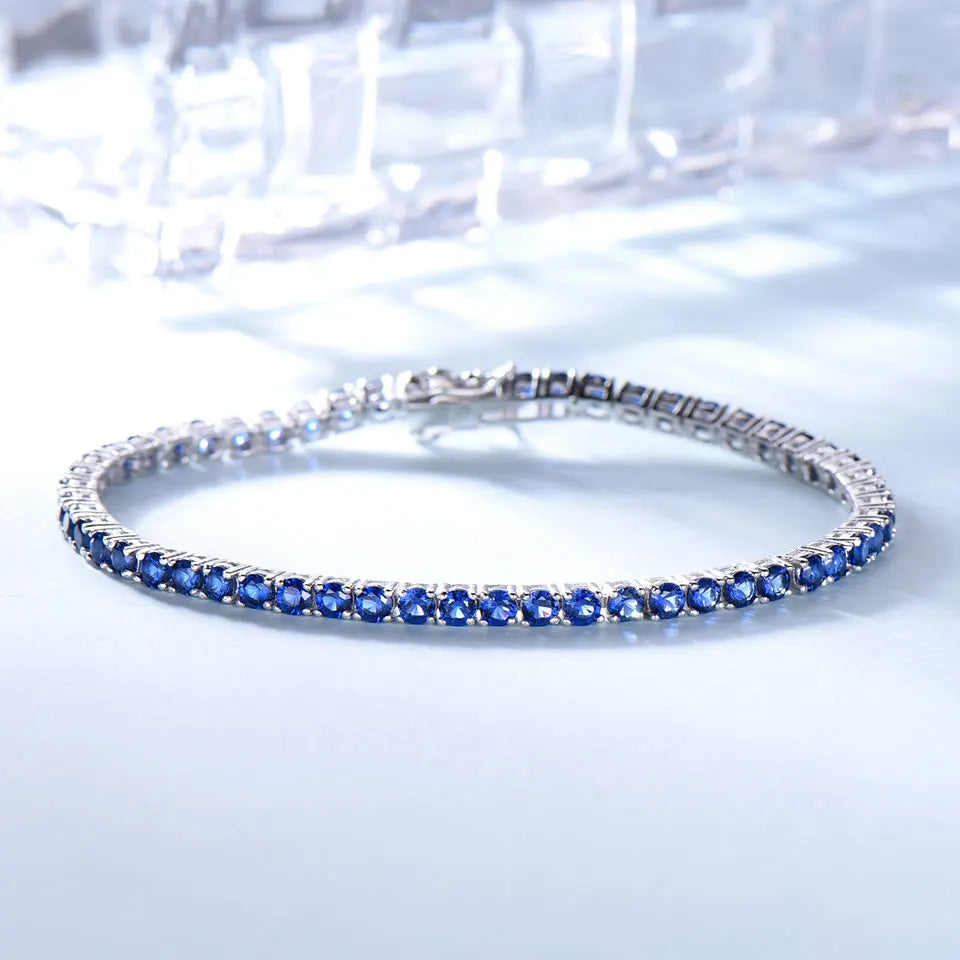 Nano Sapphire Bracelet 925 Sterling Silver Romantic Women