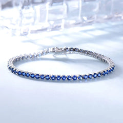 Nano Sapphire Bracelet 925 Sterling Silver Romantic Women