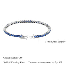 Nano Sapphire Bracelet 925 Sterling Silver Romantic Women