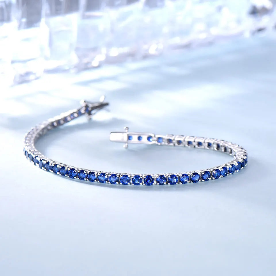 Nano Sapphire Bracelet 925 Sterling Silver Romantic Women