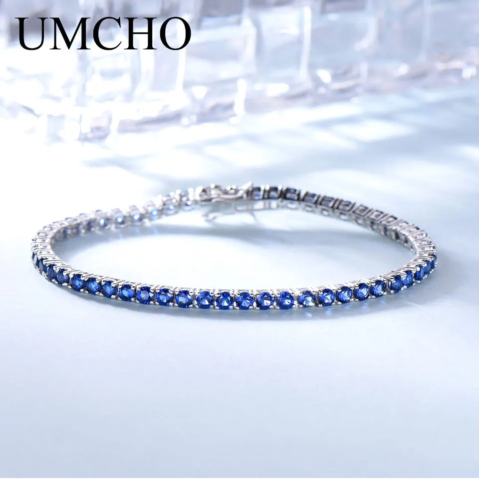 Nano Sapphire Bracelet 925 Sterling Silver Romantic Women