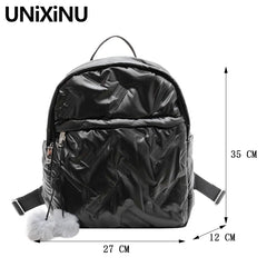 Ruched Nylon Backpack with Pendant Light