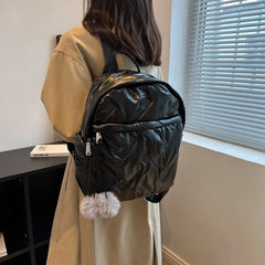 Ruched Nylon Backpack with Pendant Light