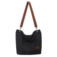 Minimalist Canvas Shoulder Bag Solid Large Capacity Girls Bags Casual Tote Handb