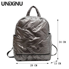 Fluffy Ruched Women's Backpack for School and Travel