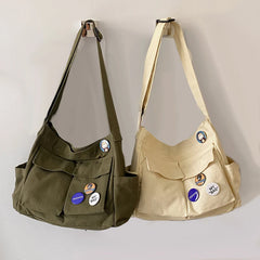 Women's Canvas Shoulder Bag Casual School Messenger Bag Female Tote Bag