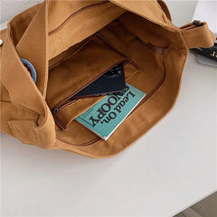 Women's Canvas Shoulder Bag Casual School Messenger Bag Female Tote Bag
