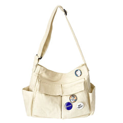 Women's Canvas Shoulder Bag Casual School Messenger Bag Female Tote Bag