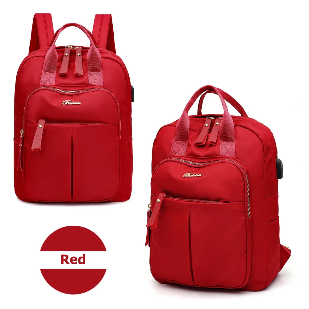 USB Backpack Anti-theft Travel Pure Shoulder Bags Classic