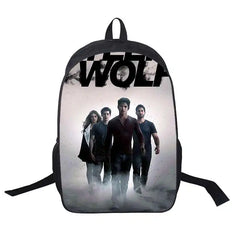 Teen Wolf Print USB Backpack School Bag Men Women Travel Laptop Shoulder Bags