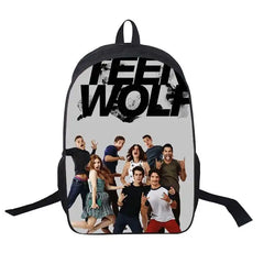 Teen Wolf Print USB Backpack School Bag Men Women Travel Laptop Shoulder Bags