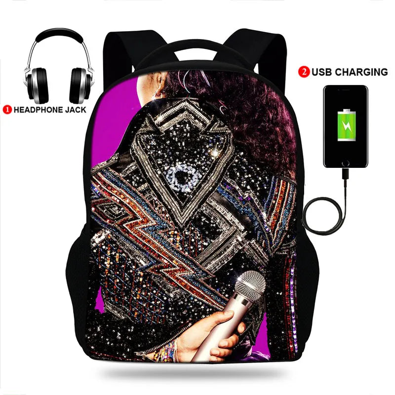 Movie Julie and the Phantoms USB Charge Backpack for Students Travel Rucksack