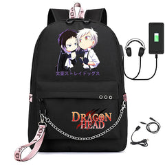 Bungo Stray Dogs Anime Girls School Backpack with USB Charging