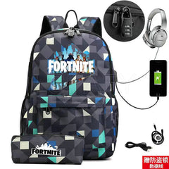Canvas Backpack USB Charging Mochila Escolar Anime Girls Boys School Backpack
