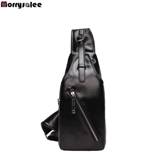 USB Charging Explosion PU Men's Chest Bag Shoulder Bag