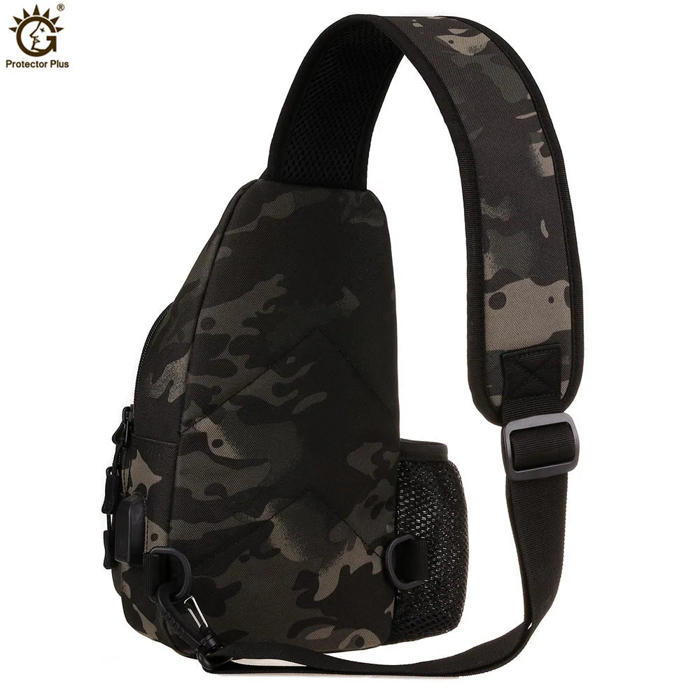 USB Charging Military Shoulder Bag Tactics Sling Bag Chest Pack
