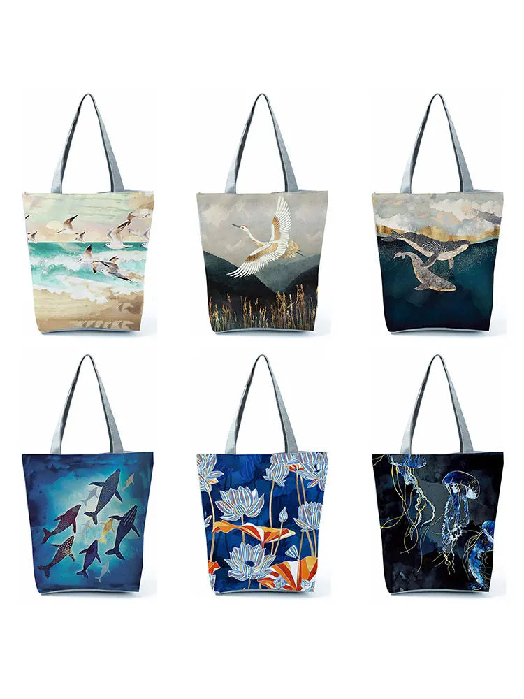 Ukiyo-e Tote Bags Eco Shopping Bag Retro Organizers