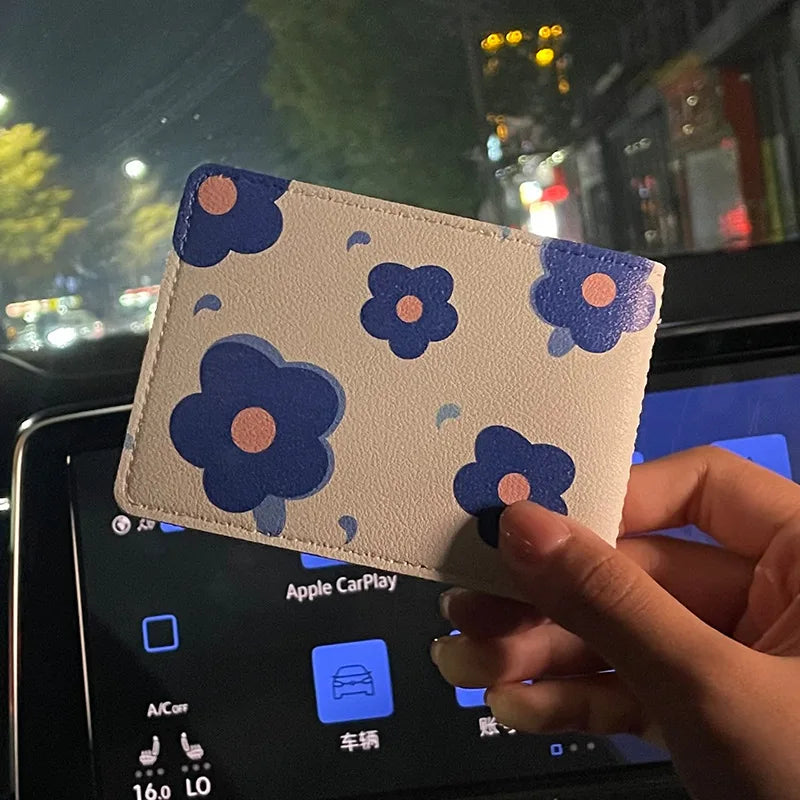 Ultra-Thin PU Leather Passport Cover Car Driving Documents Holder