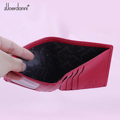 Ultra-Thin Purse Women Leather Mini Short Wallet Female Lady's Card Bags