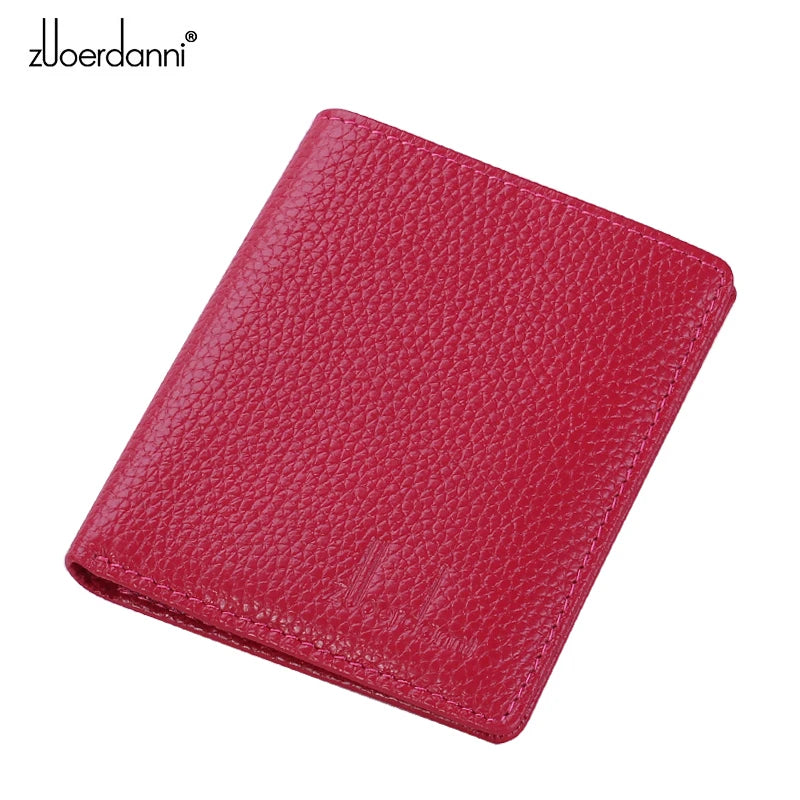 Ultra-Thin Purse Women Leather Mini Short Wallet Female Lady's Card Bags
