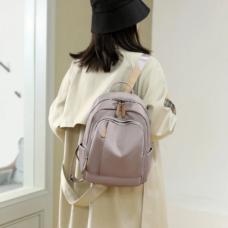 Water-Repellent Nylon Women's Backpack - Casual Large-capacity Schoolbags