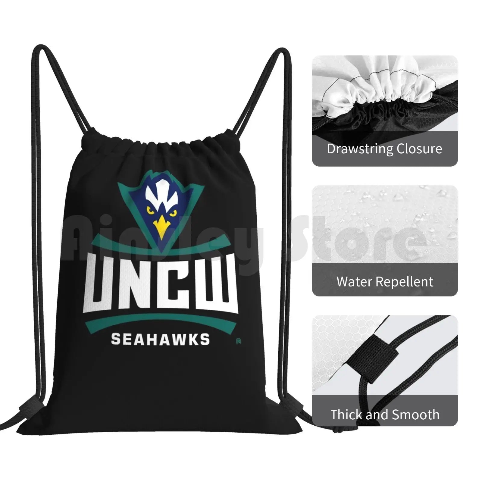 Uncw Seahawks Women'S Sweat Ppncw014 Backpack Drawstring Bag