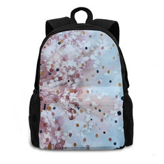 Abstract Watercolor Polka Dots and Bronze Dots Pink Abstract Backpack