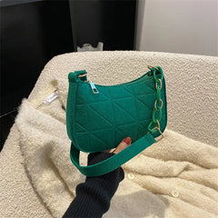 Embossed Geometric PU Leather Shoulder Bag for Women