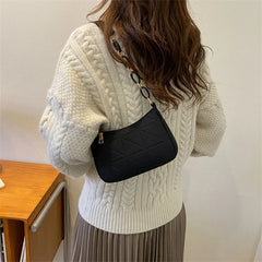 Embossed Geometric PU Leather Shoulder Bag for Women