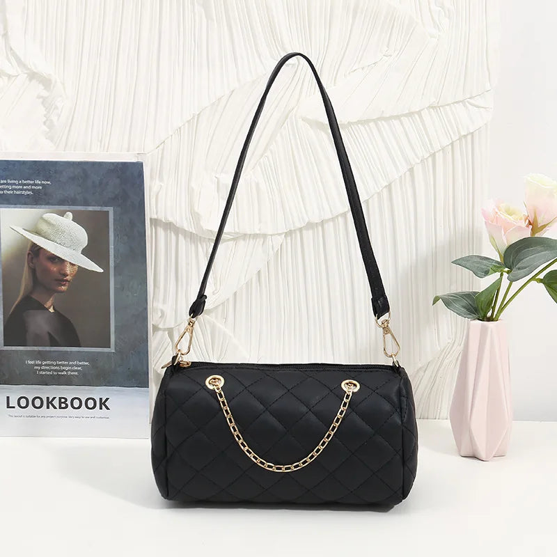 Women's Retro Underarm Bag PU Leather Shoulder Handbag