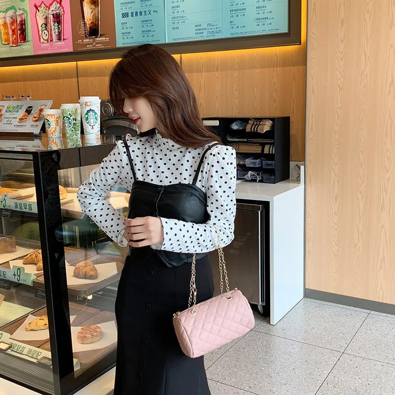 Women's Retro Underarm Bag PU Leather Shoulder Handbag