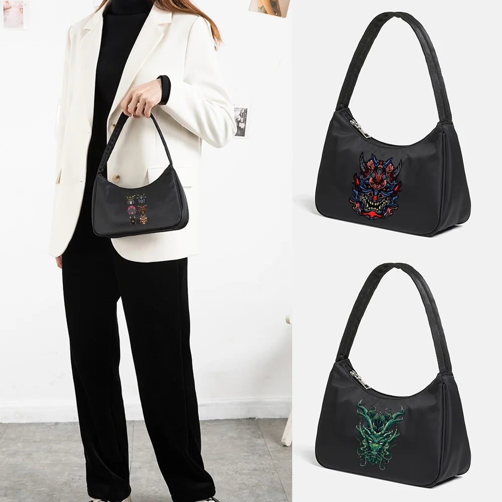 Monster Print Shoulder Bag for Women Casual Female