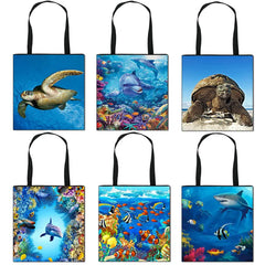Undersea Word Print Totes Bag Women Handbag
