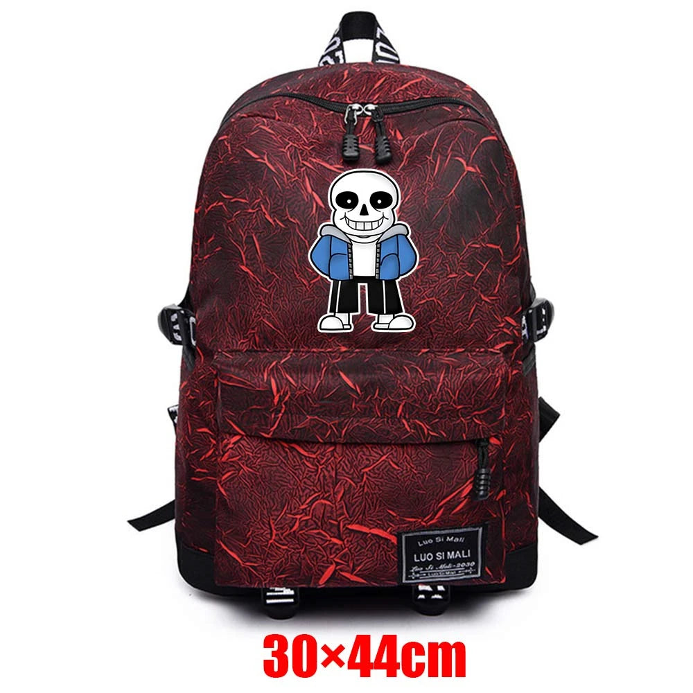 Undertale Fabric Backpack Zipper High Schoolbag Mochila Student Casual Travel