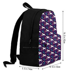 Unicorn And Flowers Laptop School Bag Magical Unicorns