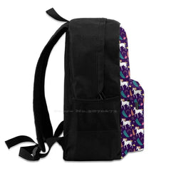 Unicorn And Flowers Laptop School Bag Magical Unicorns
