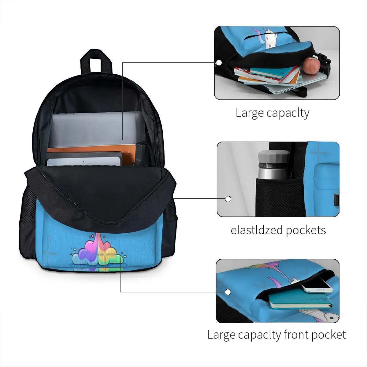 Unicorn Fart 2 Backpacks Men Women Bag Male Backpack