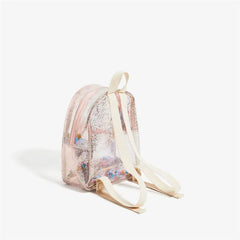 Unicorn PVC Transparent Backpack for Kids Plush Kindergarten School Bag