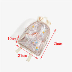 Unicorn PVC Transparent Backpack for Kids Plush Kindergarten School Bag