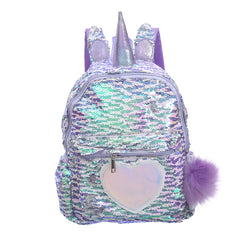 Kawayi Unicorn Sequins Backpack For Girls Children Schoolbag