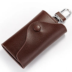 Vintage Leather Key Wallets Housekeeper Key Holders with 6 Key Hooks