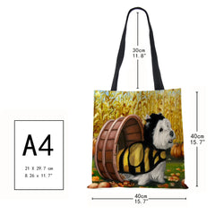Westie Dog Painting Eco Linen Tote Bag