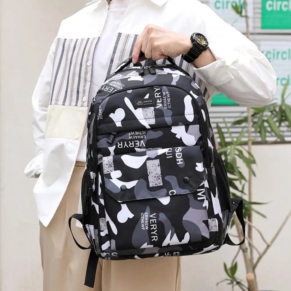 Adjustable Unisex Backpack Multipurpose School Bag Smooth Zipper