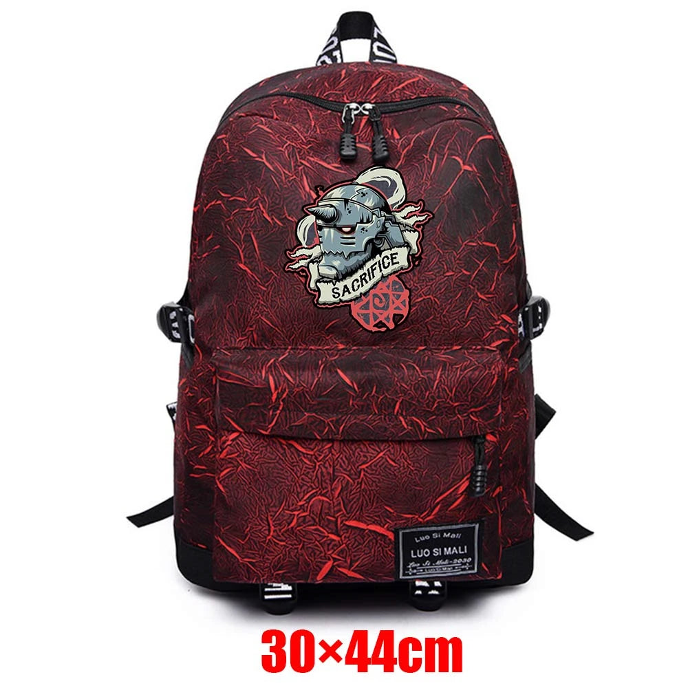 Fullmetal Alchemist Fabric Zip Backpack Schoolbag