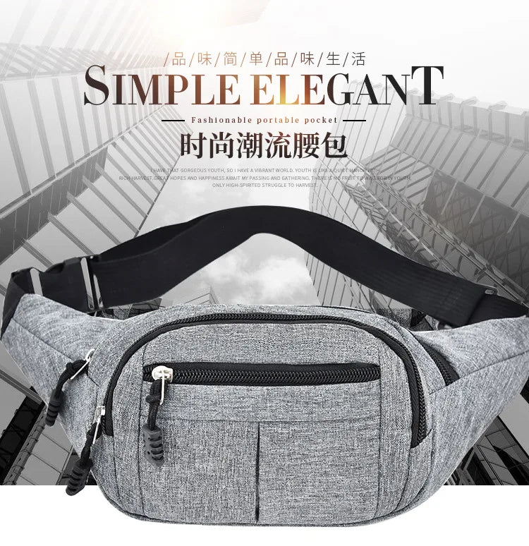 Unisex Oxford Crossbody Waist Bag Women Men Travel Purse Shoulder Bag