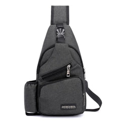 Unisex USB Charge Chest Bag Antitheft Travel Crossbody Sling Shoulder Bag