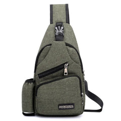 Unisex USB Charge Chest Bag Antitheft Travel Crossbody Sling Shoulder Bag