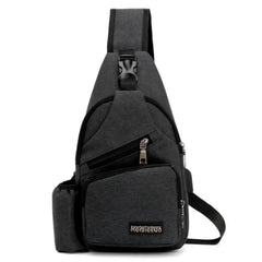 Unisex USB Charge Chest Bag Antitheft Travel Crossbody Sling Shoulder Bag