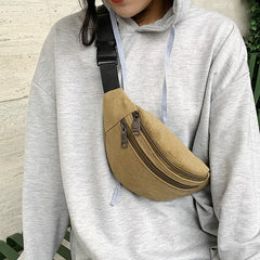 Canvas Waist Bag for Men and Women