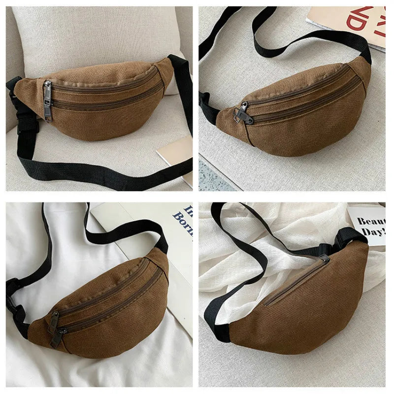 Canvas Waist Bag for Men and Women